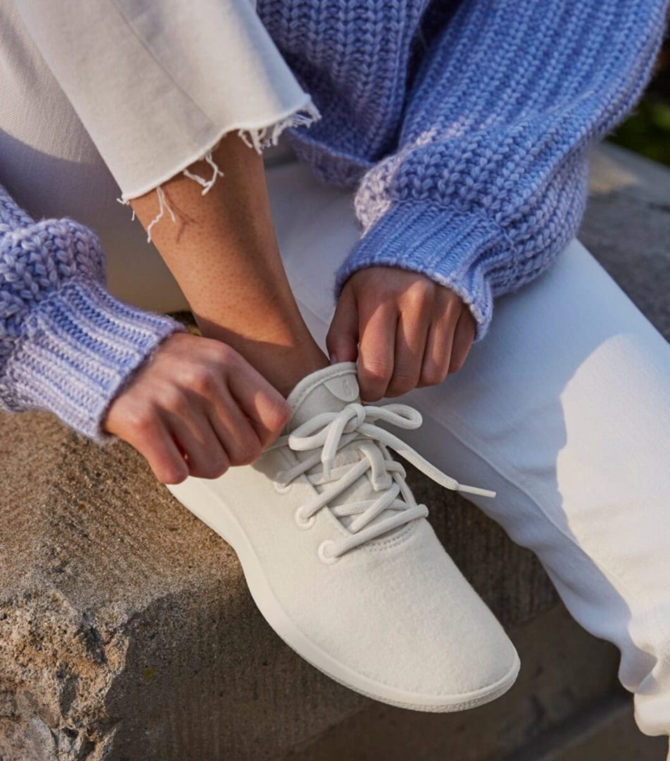 Lightweight Allbirds Tree Runner shoes displayed in a clean, minimalist layout, highlighting their breathable, sustainable materials.